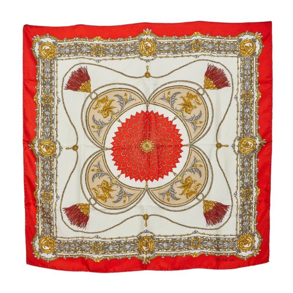 Celine Allover Pattern Red Multicolor